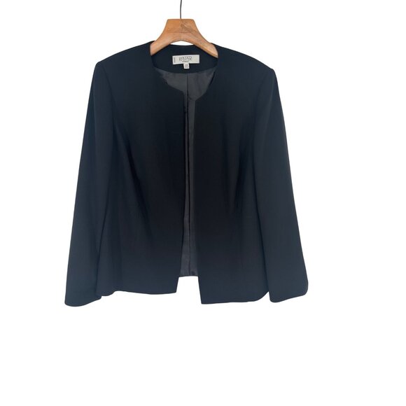 Kasper Womens Black Open-Front Blazer Jacket 14W career - Picture 1 of 4